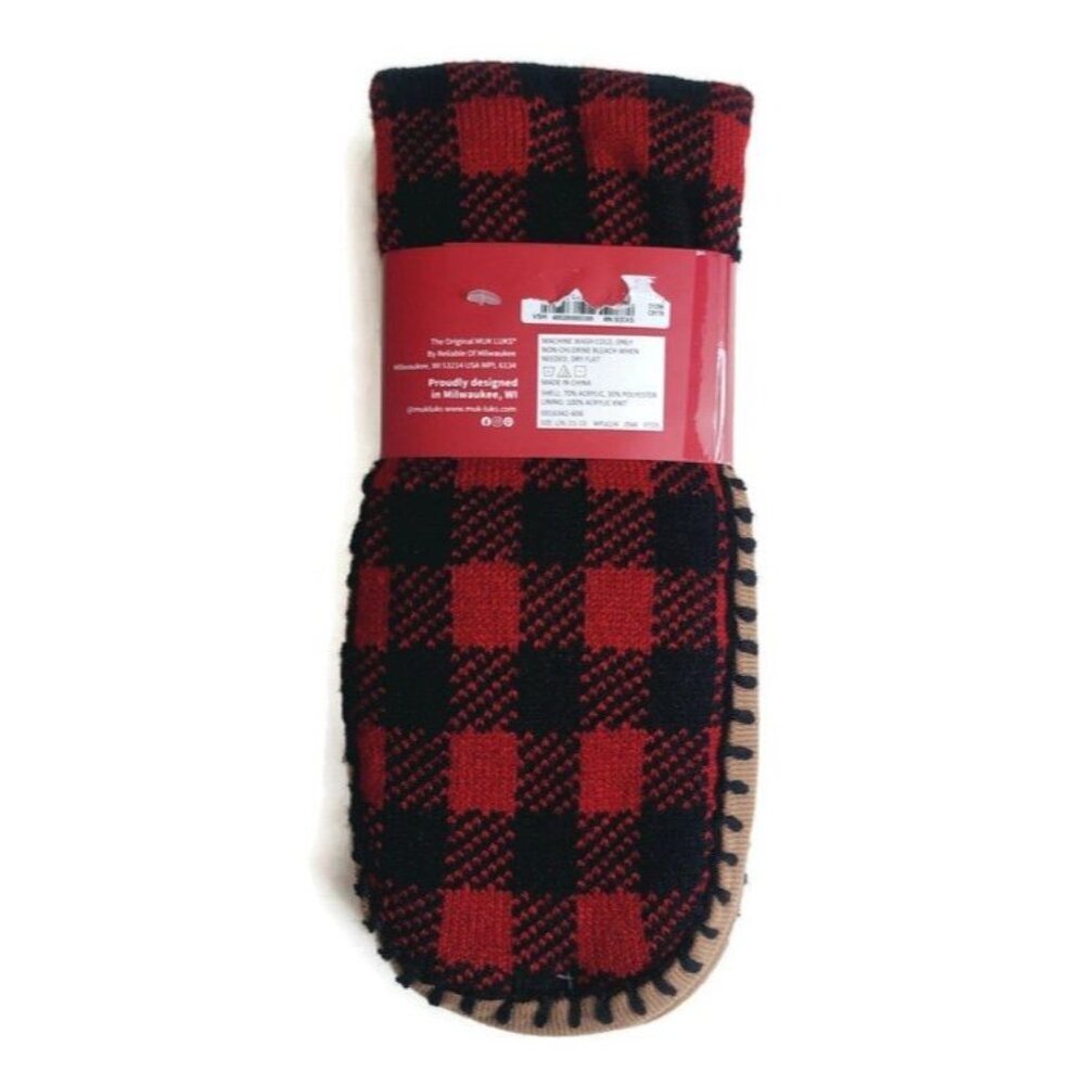 MUK LUKS Mens Slipper Socks Size L/XL Shoe Size 11/13 Red Warm Comfortable RT - Picture 5 of 5